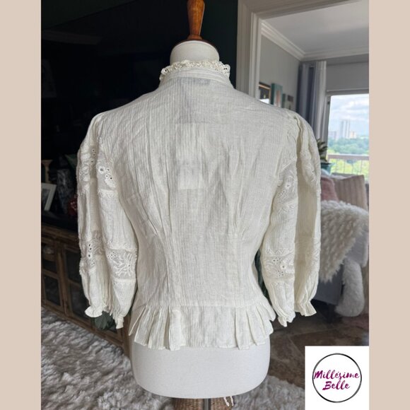 Zara Cream Victorian Top - Picture 5 of 9